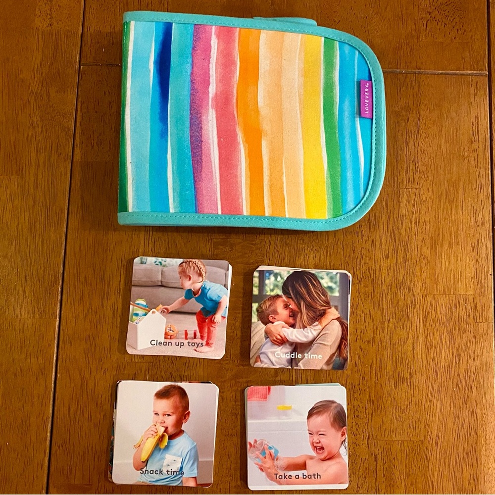 Lovevery Let’s Map it Out routine cards and standing card display/ holder
